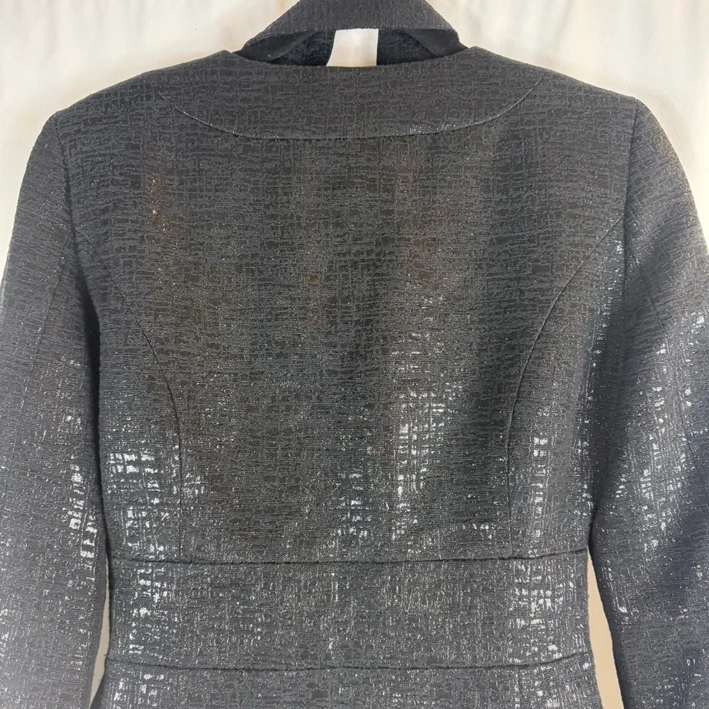 White House Black Market Metallic Black Blazer size:2
